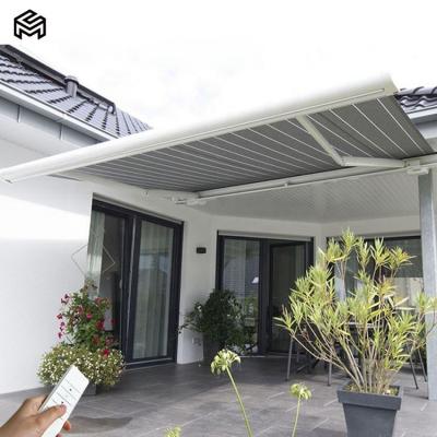 China Anti-UV Backyard Patio Sun Shade Aluminum Electric Retractable Awning for sale