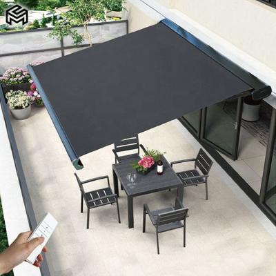 China Anti-UV Black Aluminum Waterproof Retractable Terrace Side Awning Of Terrace And Balcony for sale