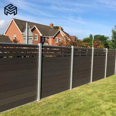 China Easily Assembled Outdoor Fencing Designs Wood Plastic Decorative Garden Fence Panels Composite Fence for sale