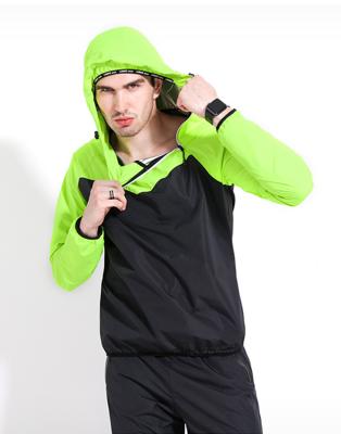 China Breathable Custom Own Brand Men Printing Sauna Suit Gym Clothing Coat Resistant Weight Lost Tracksuit Anorak for sale