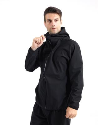 China Comfortable Men Zipper Bodybuilding Coat For Weight Loss Workout Slimming Exercise Fitness Gym Sweat Sauna Coat for sale