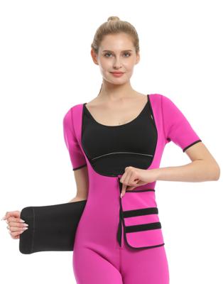 China Antibacterial Women's Fashion Full Bodysuit Corset Shaper Sport Sweat Neoprene Sauna Suit Shapewear Sleeve Workout Fitness Suit for sale