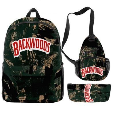 China 2021 3pcs backwoods waterproof cigar backpack 3D shape Anti-smell waterproof backwood bag packs fabric smell proof backpack cookies bags for sale