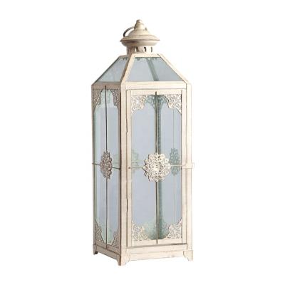 China Lantern for candle/home decor/wedding metal with glass lantern outdoor garden and indoor decorative metal lantern for candle antique metal home decorative lantern for sale