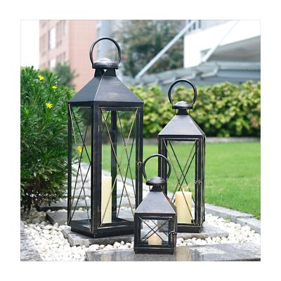 China Metal Lantern for Candle / Home Decor Metal Lantern for Indoor and Outdoor Decor Hanging Candle Lantern in Black to Wedding Home Decor for sale