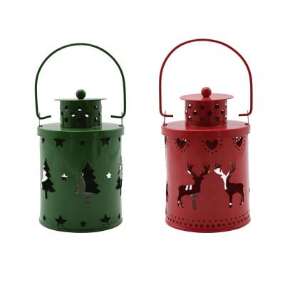 China Lantern for Candle / Home Decor Christmas Metal LED Lantern with Handle for Christmas Gift for Indoor and Outdoor Decoration Metal Hanging Lantern for sale