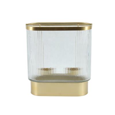 China Home Decor Gold Glass Candle Holder With Metal Holder Home Decor Decorative Floor Candle Lantern for sale