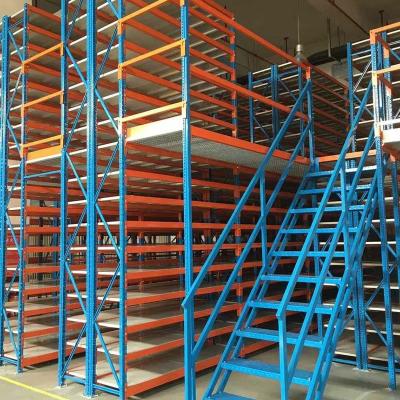 China Cargo storage Warehouse attic industrial steel multi-layer solid shelves for sale