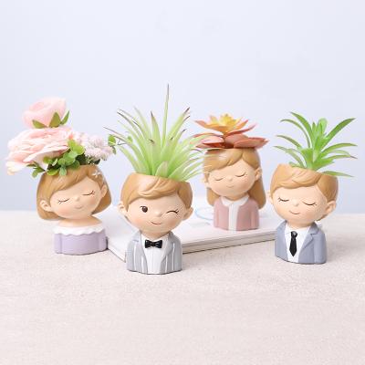 China Wholesale Cute Mini Flower Pot Desktop Succulent Plant Lovers Home Roogo Lovers Bonsai for sale