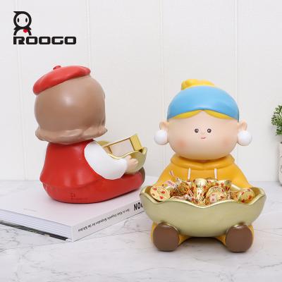 China Creative Cute Storage Tray Decoration Art Decor ROOGO Home and Living Room Ornament for sale