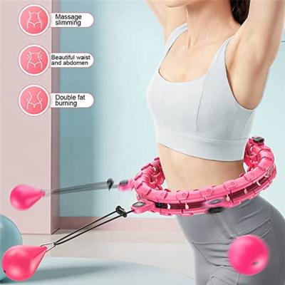 China Weighed; smart; Low Price Fitness Exercise Non-Drop Adjustable Detachable Massage 24 Knots Smart Hoola Circle Trainers for sale