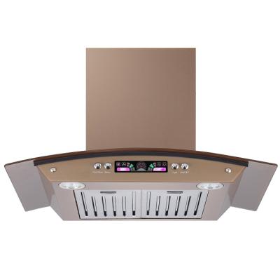 China Kitchen Glass Range Hood Chimney Smoke Extractor Range Hoods With Led Display for sale