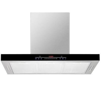 China 900Mm Touch Control T Shape Hood Kitchen Stainless Steel T Shape Wall Mounted Chimney Hood for sale