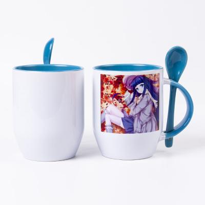 China Wholesale Bulk Viable Customizable Ceramic Sublimation Blank Logo Souvenir Mugs High End Color Handle Mug Supplier Inner Souvenir Mugs for sale