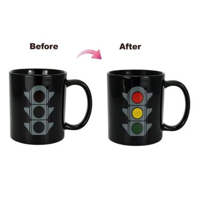 China Microwave And Dishwasher Safe China Wholesale Supplier Customized High End Sand Clock Color Changing Black Sublimation Mug Ceramics With Logo for sale