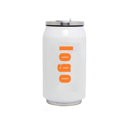 China Portable Vacuum Heat Insulation Sublimation Blank Mug Vacuum Water Bottle Stainless Steel Box Shaped White Mug With Lid Straw for sale