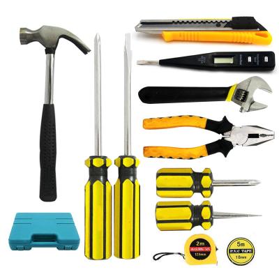 China Electric DIY Tool Kit Carbon Steel Portable Pliers Tool Kit 12pcs Tester Combination Wrench Set for sale