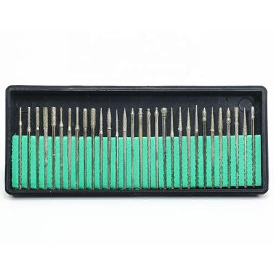 China Durable 30 PCS Cuticle Diamond Drill Bit Nail Clippers With 3.0 Handle Safety Diamond Nail Clippers 3/32 Folder With Box for sale