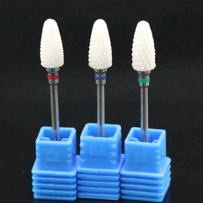 China Chinese Ceramic Nail Art Pedicure Drill Bit Manufacturers Supply High Speed ​​Corn Shape Nail Drill Bit Removal Manicure Drill Bits for sale