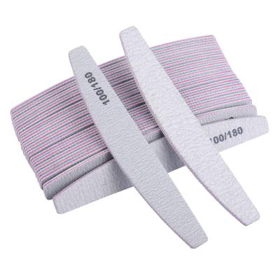 China Durable Professional Nail File Double Sided 100/180 Grit Nail Files Manicure Pedicure Damping Tool And Nail Beauty Salon for sale