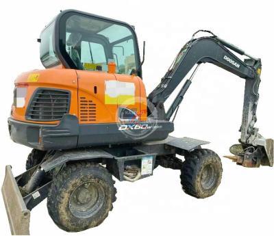 China CE Certificate Wheeled Hydraulic Medium Machine Backhoe Construction Work Equipment Doosan 6 Ton Used Mining Excavator 0.1~0.5 m² ³ for sale