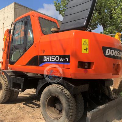 China Machinery Repair Shops Excavator Doosan DH150W-7 15ton Second Hand Hydraulic Digger Wheel Used Excavator for sale