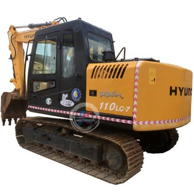 China Hydraulic Crawler Digger Hyundai 110-7 11tons / Hyundai 210-5D 21tons Used Excavator Machinery Repair Second Hand Machine With Cut Line for sale