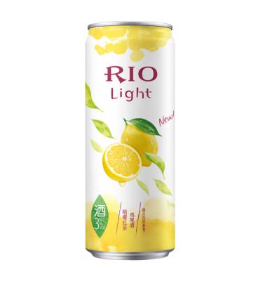 China RIO Cocktail Fruit Drinks ALCOHOL Premade Light 3%Vol Lemon Black Tea Flavored Vodka Can Party Bar Holiday Club Family 330ml for sale