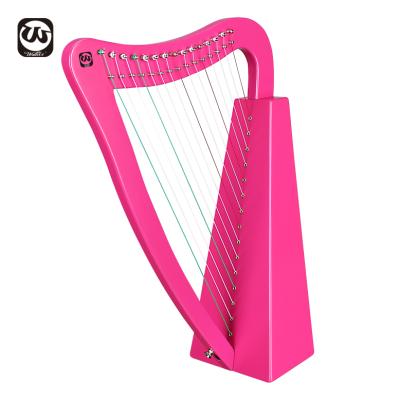 China Okoume Walter Factory Wholesale 15 Strings Lyre Harp Lever Harp with Deluxe Carry Bag, Portable Student 15 Tone Lyre Harp for sale