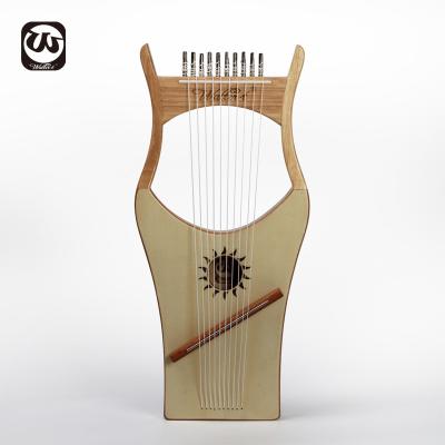 China New Spruce Wooden Lyre Harp 10 Strings Lyre Musical Instrument for sale