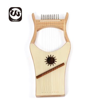 China Wholesale 10 Flawless Wooden Strings Factory Direct Instrument Lyre Solid Wood Classical Harp For Beginner With Tuning Tool for sale