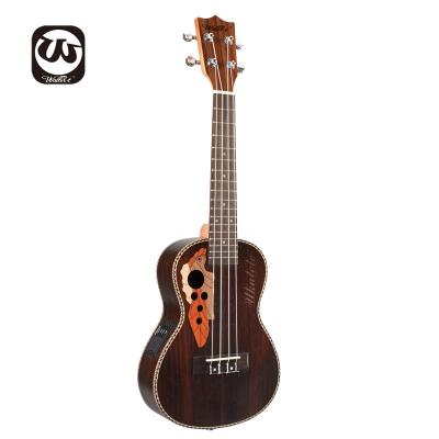 China Musical Instrument OEM Walter Rosewood Electric Ukulele Kids Electric Toys Size Tenor Concert Ukulele 23 Inch Guitar Bass Ukulele for sale