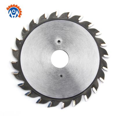 China 75Cr1 120x12+12t Circular Double Scoring Saw Blade For Cutting Density Fiberboard for sale