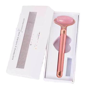 China Handheld Massage Face Eye Neck Body Handheld Vibration Energy Bar Best Price Skin Care Rose Quartz Roller Massager Slimming Face Care Massager Electric Roller for sale