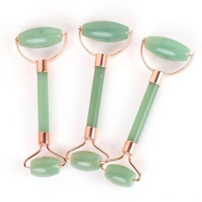 China High Quality Aventurine Jade Roller Handheld Massager Natural Cosmetic Stone Face Body Neck Eye Massager Face Massage Roller Anti Wrinkle Cellulite Health for sale