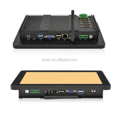 China Touch Screen 10.1 Inch Industrial Fanless PC Embedded Touchscreen Panel X86 Linux IP65 Waterproof Monitor All In One PC Computer Display for sale