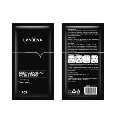 China Deep Clean Pore Remover LANBENA Bamboo Charcoal Nose Pore Strips Free for sale