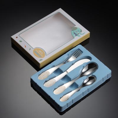 China Sustainable New Design Food Grade Stainless Steel Kids Cutlery Set for sale