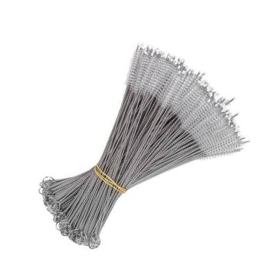 China Sustainable 230mm Stainless Steel Straw Brush For Silicone Stainless Steel Straw Bamboo Cleaning Brush for sale