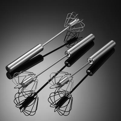 China Viable Stainless Steel Egg Beater Stainless Steel Function Egg Beater Semi-automatic Mixer for Kitchen Rotary Egg Hand Beater for sale