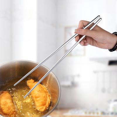 China Sustainable Food Grade Kitchen Tool Cooking Stainless Steel 36cm Long Fried Hot Pot Noodle Chopsticks for sale