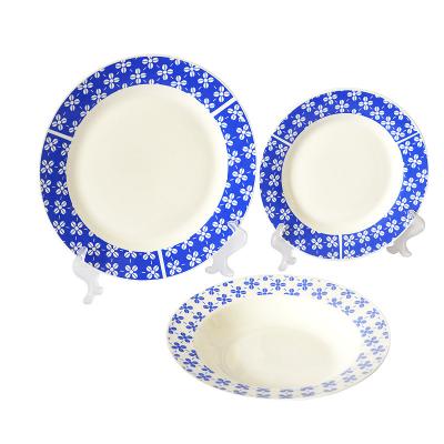 China Customized viable hot sale ceramic dinnerware set 12pcs/cheap white porcelain dinnerware set/flat porcelain dinnerware set for sale