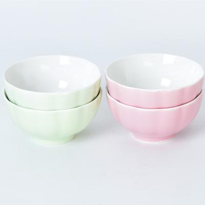 China Sustainable Pumpkin Shaped Double Tone Color Glazed Tableware Small Bowl for sale