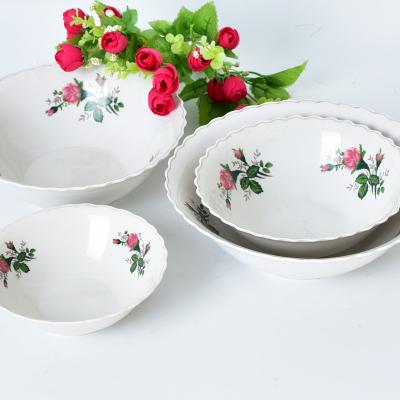 China Factory sales cheap white ceramic tableware viable vegetables salad bowl for sale