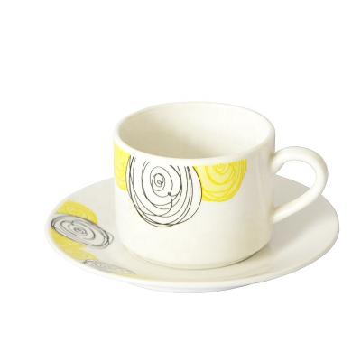 China Sustainable Cheapest 250ml Coffee Cups / 220cc Porcelain Coffee Cup And Saucer Cup SJB1002 for sale