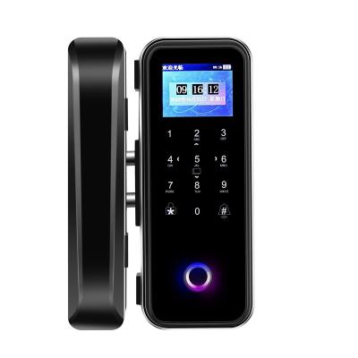 China Aluminum+iron/SS 2020 HENSLON Smart Glass Door Fingerprint Lock for sale