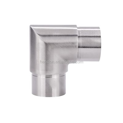 China Modern Stainless Steel Railing Bracket Fittings Pipe Right Angle Elbow Rail Connector 311-42.4 for sale