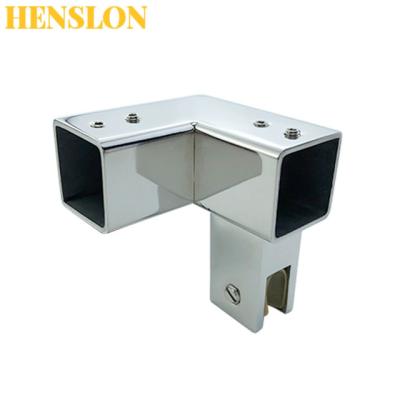 China Factory Price Modern Stainless Steel Shower Room Door Square Tube Connector Bathroom Glass Tube Connector Hardware Glass Tube Fittings for sale