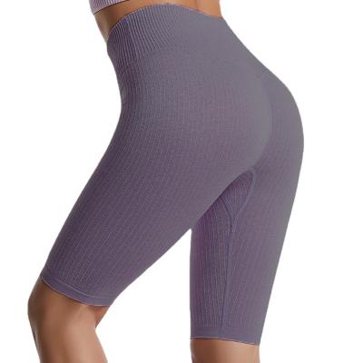 China Hot Selling Women's Breathable Yoga Shorts Solid Color Quick Dry Large Size Fitness Gym Hip Midpants Tight Yoga Shorts High for sale