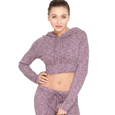 China Breathable High Quality Navel Tight Quick Dry Hoodie Gym Wear Long Sleeve Yoga Wear Equipment Top for sale